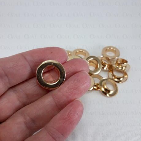 Stainless eyelets 10mm / 100 or 500 pcs flat gold 4818