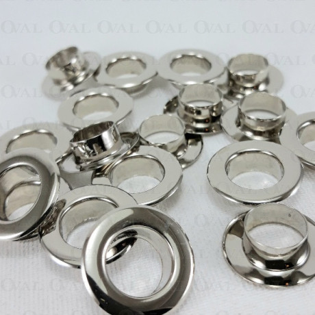 Stainless eyelets 10mm / 100 or 500 pcs flat silver 4819