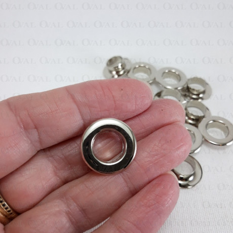 Stainless eyelets 10mm / 100 or 500 pcs flat silver 4819