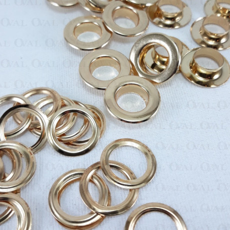 Stainless steel eyelets 12mm / 100 or 500 pcs gold FLAT 4823