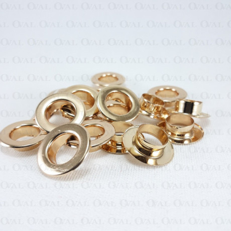 Stainless steel eyelets 12mm / 100 or 500 pcs gold FLAT 4823