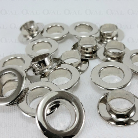 Stainless steel eyelets 12mm / 100 or 500 pcs silver FLAT 4824
