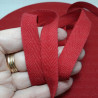 Cotton herringbone tape, red 50m 4828