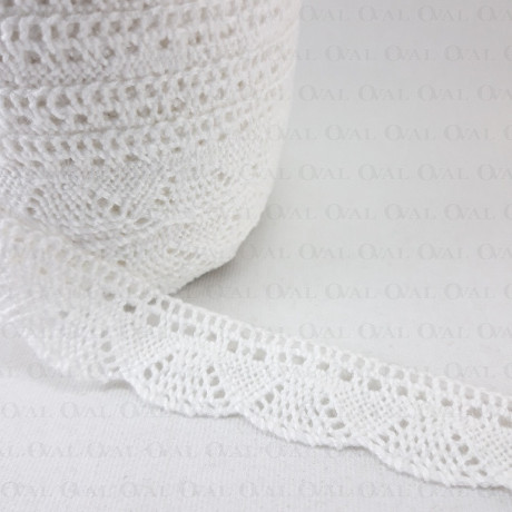 Cotton lace 20mm/25m white 4851