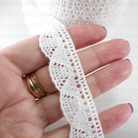 Koronka bawełniana 20mm/25m biała 4851