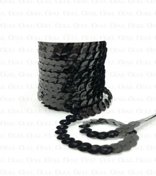 Black sequin trim on tape 10 yards 4857