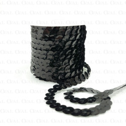 Cekiny na taśmie 10yard czarne 4857 Cekiny na taśmie 10yard czarne 4857