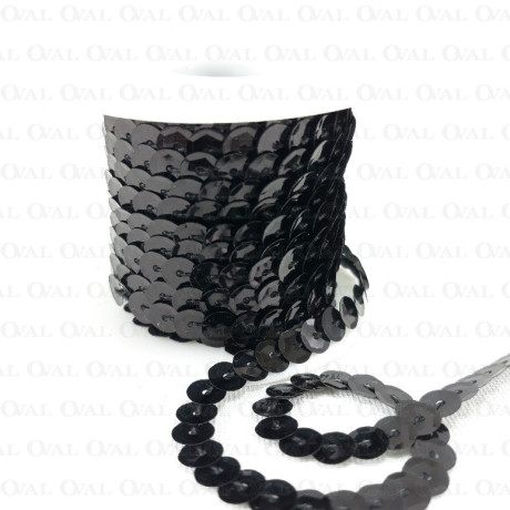 Black sequin trim on tape 10 yards 4857