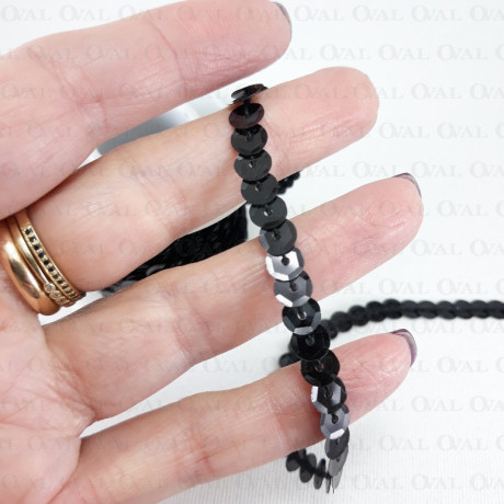 Cekiny na taśmie 10yard czarne 4857