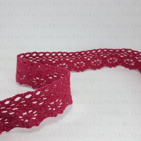 Koronka bawełniana 25mm/1yard buraczek 3863