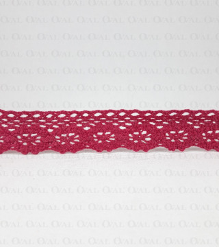 Koronka bawełniana 25mm/1yard buraczek 3863