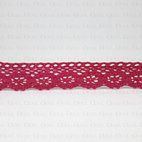 Koronka bawełniana 25mm/1yard buraczek 3863