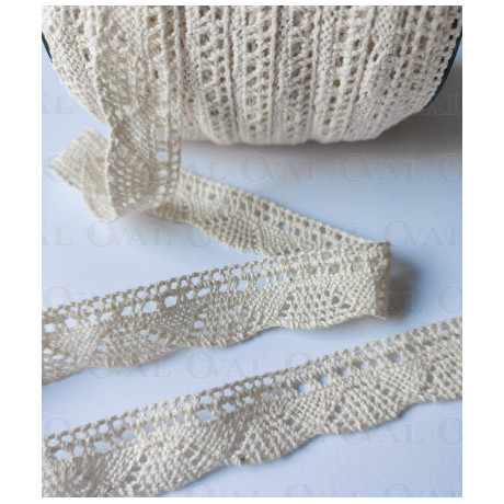 Koronka bawełniana ecru 20mm /25m 3118