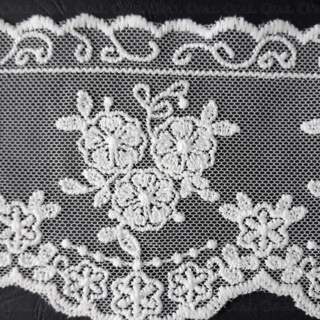Koronka haft na tiulu 85mm/15y śmietana 4880