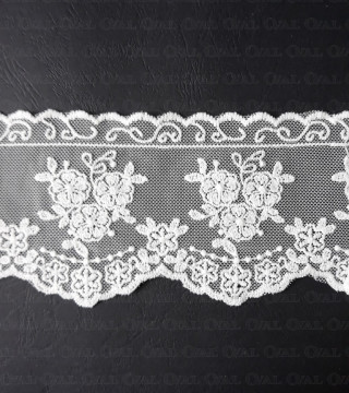 Koronka haft na tiulu 85mm/15y śmietana 4880