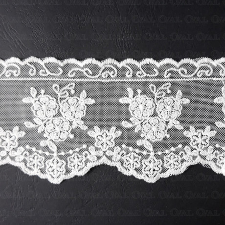 Koronka haft na tiulu 85mm/15y śmietana 4880
