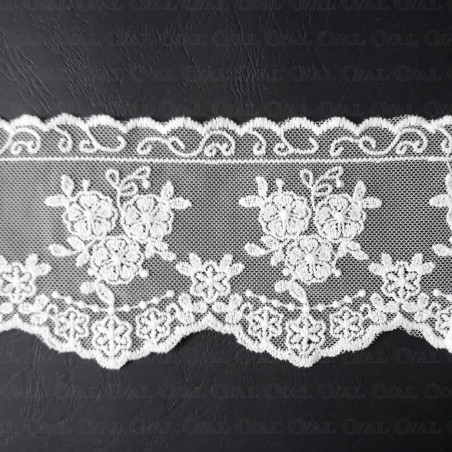Koronka haft na tiulu 85mm/15y śmietana 4880