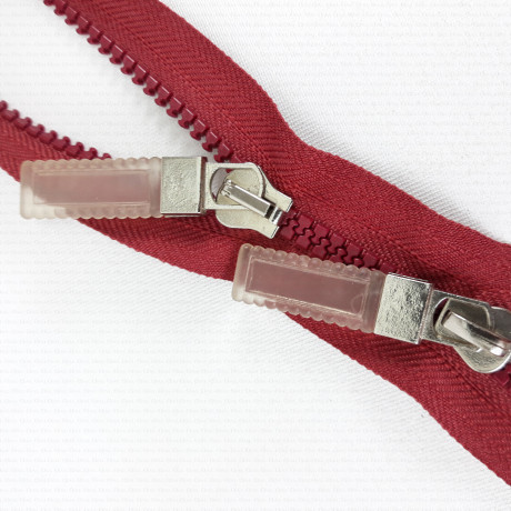 Burgundy double-slider zips 60cm 4881