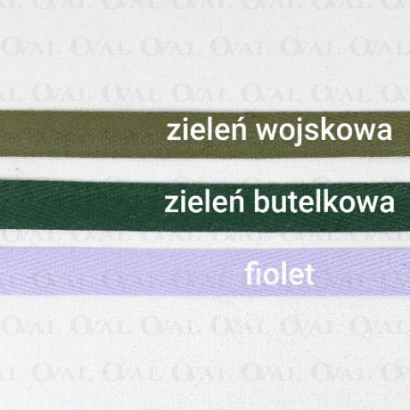 Taśma bawełniana jodełka 10 mm - 5 m.b. - Różne kolory