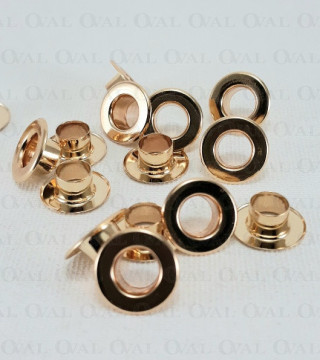 Oczka nierdzewne 6mm/500szt złote PŁASKIE 4902