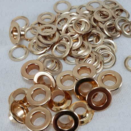 Oczka nierdzewne 6mm/500szt złote PŁASKIE 4902