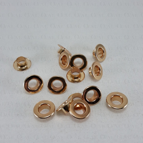 Oczka nierdzewne 6mm/500szt złote PŁASKIE 4902