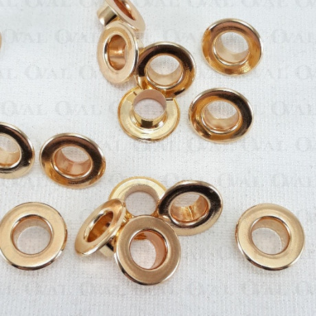 Oczka nierdzewne 6mm/500szt złote PŁASKIE 4902