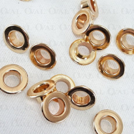 Oczka nierdzewne 6mm/500szt złote PŁASKIE 4902