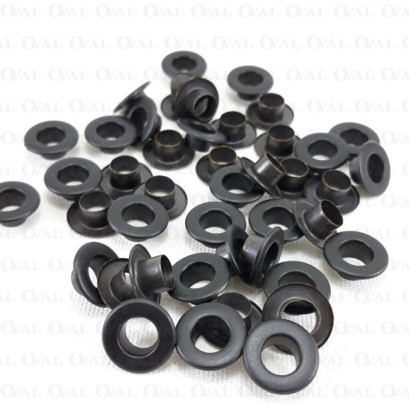 Oczka nierdzewne 6mm/500szt czarne PŁASKIE 4904