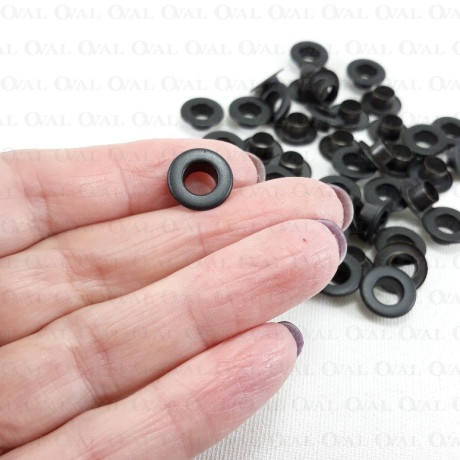 Stainless steel eyelets 6mm/500pcs black FLAT 4904