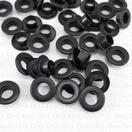 Oczka nierdzewne 6mm/500szt czarne PŁASKIE 4904