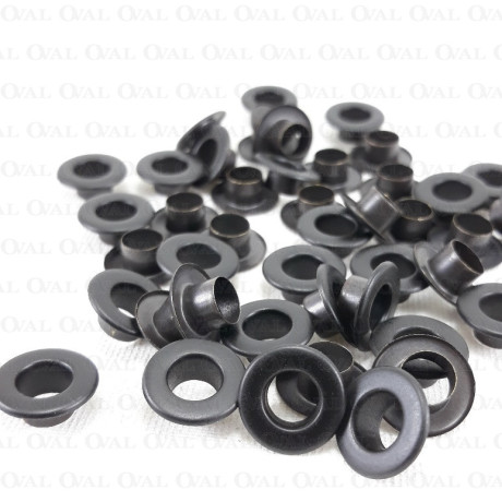 Oczka nierdzewne 6mm/500szt czarne PŁASKIE 4904