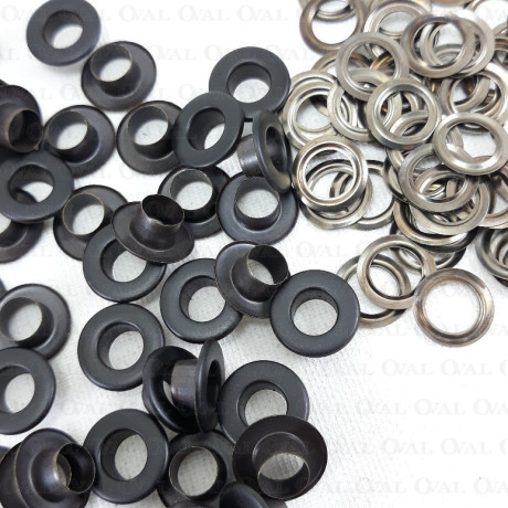 Oczka nierdzewne 6mm/500szt czarne PŁASKIE 4904