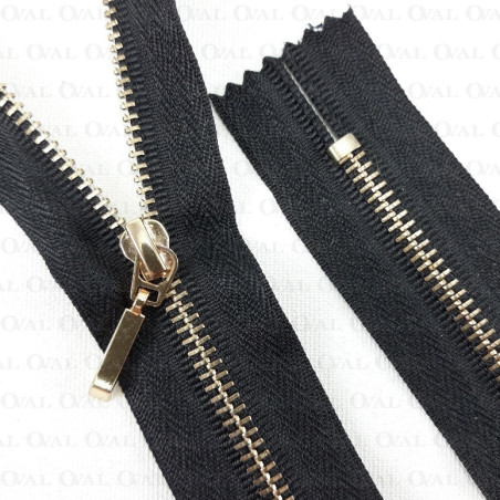 16 cm black non-separable metal zips 4907 A