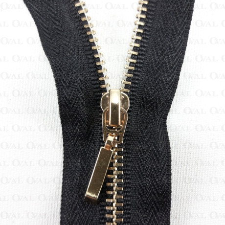 16 cm black non-separable metal zips 4907 A