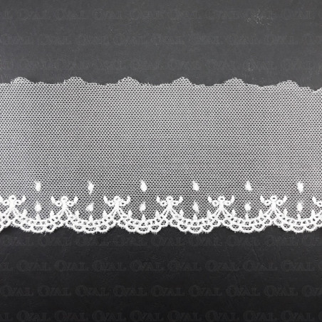 Koronka haft na tiulu 70mm/1y  śmietana 4907