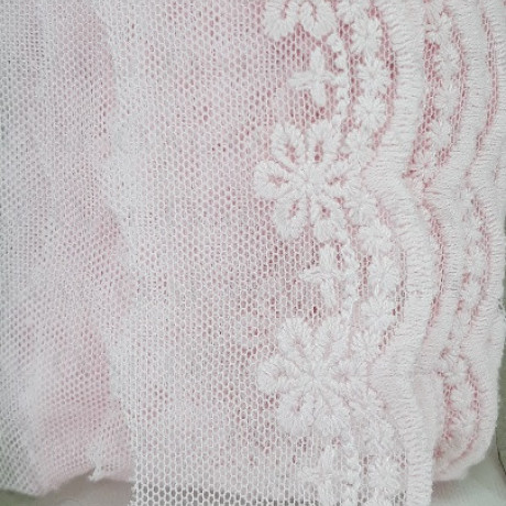 Koronka haft na tiulu 45mm/20y róż 4879