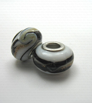 Szklany koralik modułowy typu Pandora nr 1386