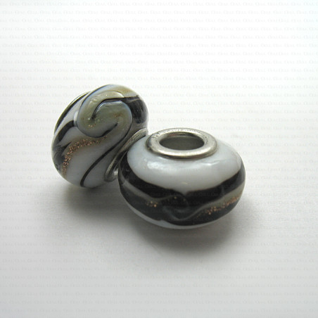Glass Pandora-style modular bead no. 1387