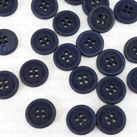 Polyester button 15mm/10pcs navy blue 3874