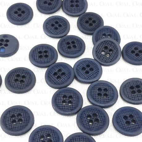 Polyester button 15mm/10pcs navy blue 3874