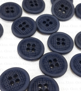 Polyester button 15mm/10pcs navy blue 3874