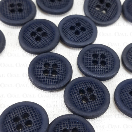 Polyester button 15mm/10pcs navy blue 3874