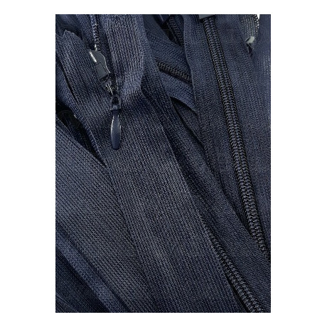 Covered zips navy 50 pcs, various lengths 4920