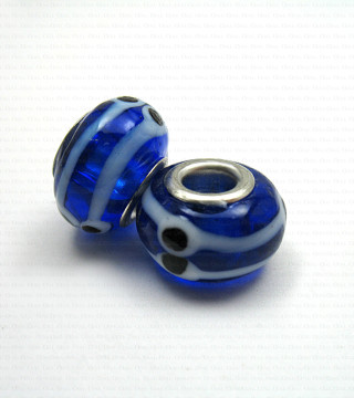 Glass Pandora-style modular bead no. 1398