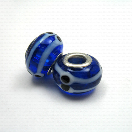 Glass Pandora-style modular bead no. 1398