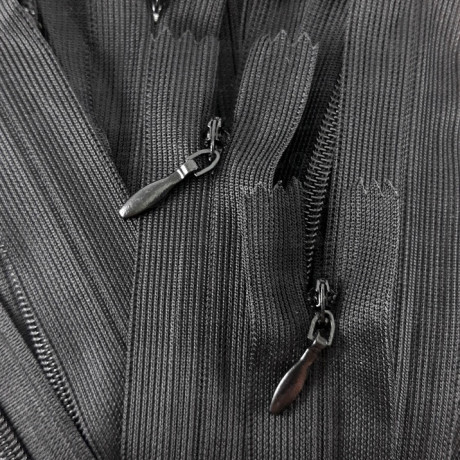 Covered black zips 50 pcs, various lengths 4922