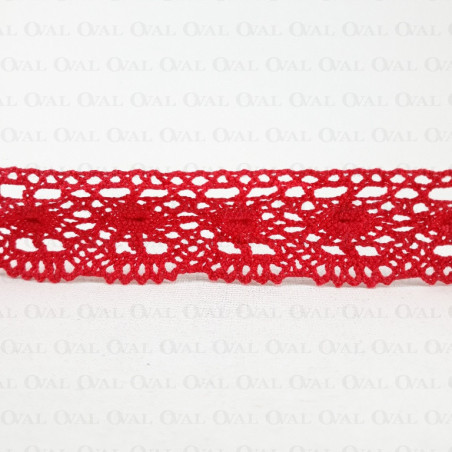 Cotton lace 40mm/1y red 3083