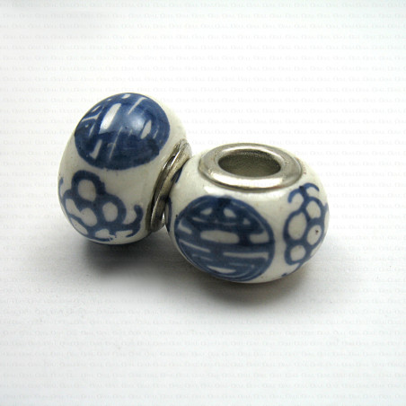 Glass Pandora-style modular bead no. 1404