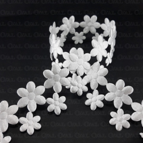 Taśma atłasowa kwiatki 30mm/1m 2173